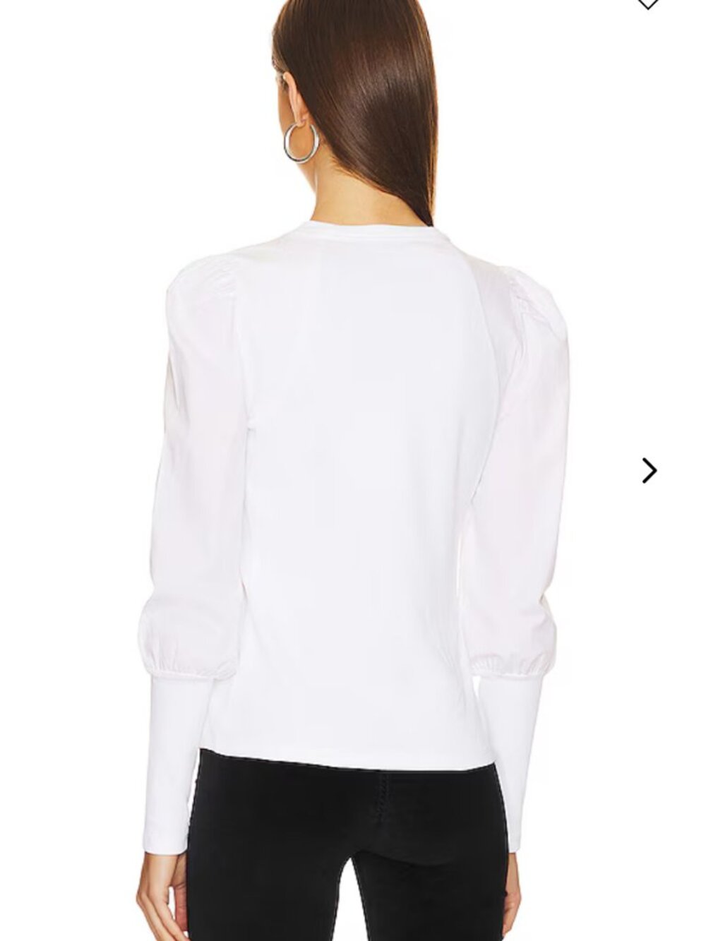 Veronica Beard Jeans Donovan White Ribbed Puff Sleeve Top M $198 - Picture 5 of 10